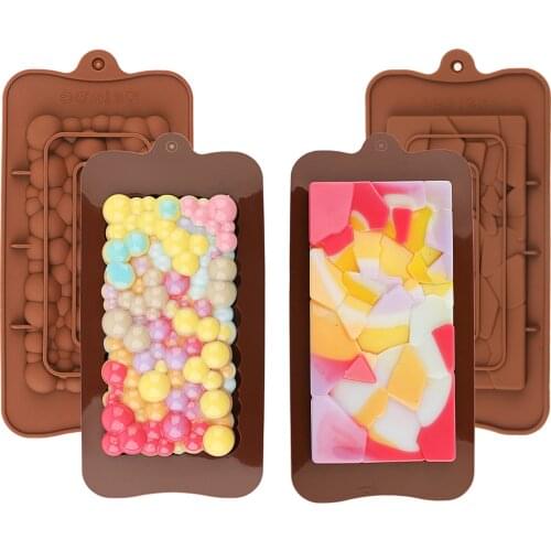 Silicone Chocolate Bar Mold Silicone cake decoration Chocolate baking Tools Non-stick Jelly and Candy Mold mold DIY best 2021