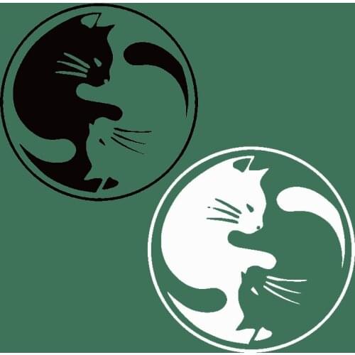 Cute Taichi White Black Cat Animal Patches Thermo Stickers On Clothes Iron On Transfers For Clothing Heat Transfer Stickers