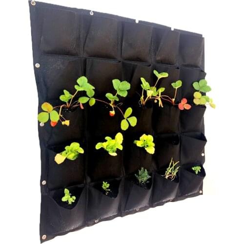 Multi-Pocket Black Grow Bags Planter Vertical Garden Vegetable Living Garden Seedling Wall Hanging Planter Growing Bags
