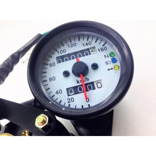 LED Backlight Signal Motorbike Odometer KMH Speedometer Gauge CB Cafe Racer GN