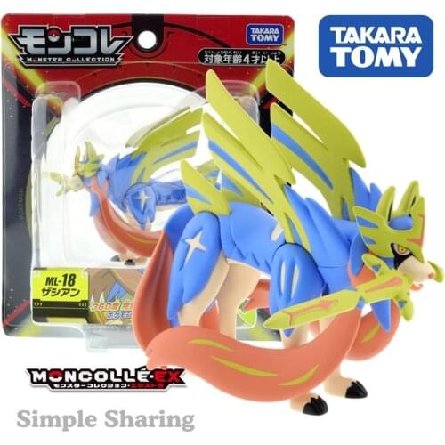 Takara tomy tomica moncolle monster collection ML-18 pocket monster zacian miniature resin pokemon figure baby toys anime puppet