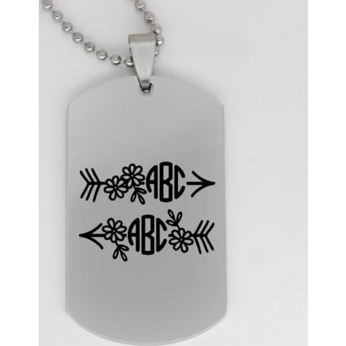 Ufine jewelry girl gift pendant army card arrow flower abc stainless steel customed necklaceN4265