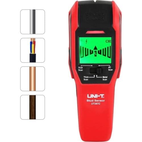 UNI-T UT387C Wall Scanner Metal Detector 4 in 1 AC Voltage Live Wire Wood Stud Finder Copper LCD HD Display Buzzer Calibration