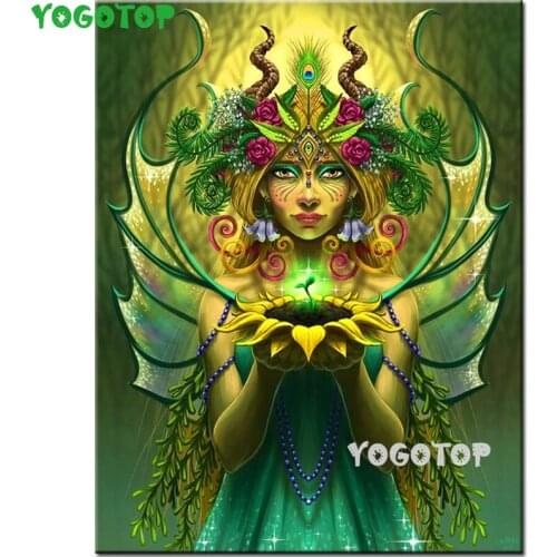 Diamond Painting sunflower woman Art Paint By Diy Full Drill Embroidery Rhinestone Cuadros Mosaic Kits Flower Fairy girl YY5311