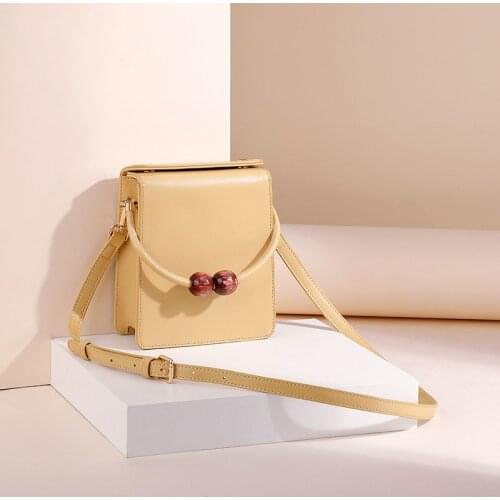 PU Leather Purses and Handbags for Women 2021 Luxury Niche Design Girls Female Shoppers Fashion Acrylic Beads Box Crossbody Bags