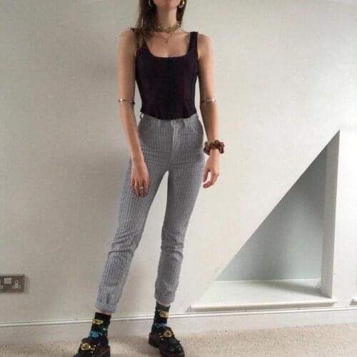 Women Office Lady Pockets Straight Pants Casual Corturoy Solid With Zipper Fashion Long Pants 2020 Autumn New Women Simple Pants