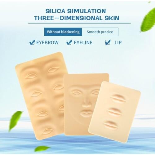 1Pc Tattoo Practice Fake Skin Silicone 3D Eyebrow Lips Face Eyes Permanent Makeup Beginner Microblading Training Skin