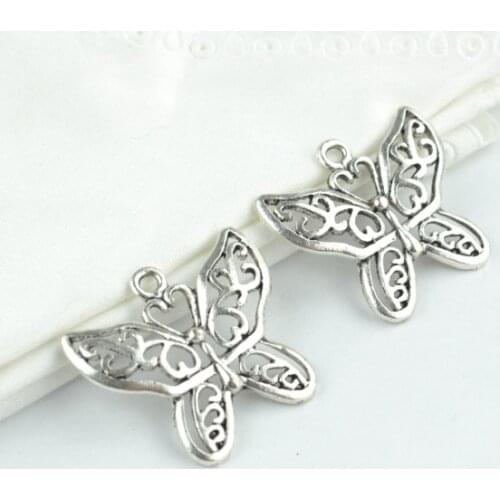 10Pcs Zinc Alloy butterfly Charm vintage Tibetan Silver Pendant Jewelry Products Charms Diy Pendants For Necklace Bracelets D202