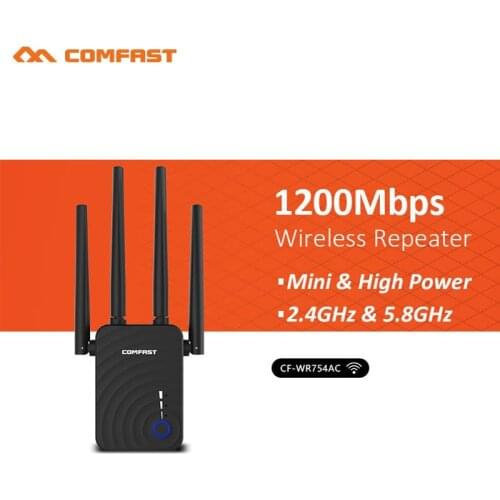 1200Mbps Comfast CF-WR754AC Home Wireless Router Wifi 4*2dbi Repeater AP 5Ghz Long Range Extender Booster Antenna Amplifier