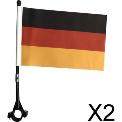 2xBicycle Flag Handlebar Banner Safety Sign for Scooter German Flag