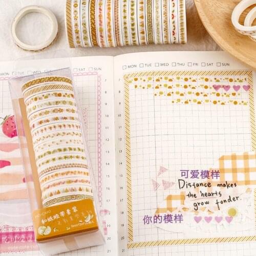 20pcs/pack Multi-color Washi Tape Scrapbooking Decorative Adhesive Tapes Paper Japanese Stationery Sticker