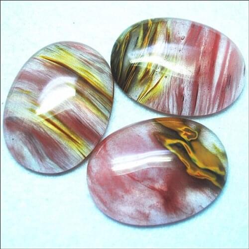 3pcs new arrived fire cherry quartz glass cabochons oval shape 30x40mm for pendants making jewelry findings