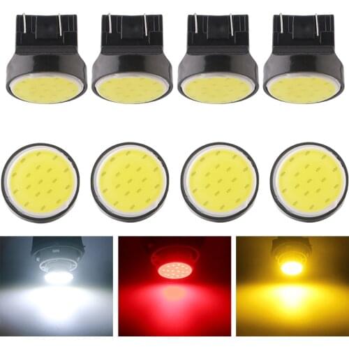 4PCS T20 7440 w21w 7441 992 COB Chips 18 SMD W21/5W 7443 7444NA Car Turn Signal Rear Tail Lights White Red Amber 12V Brake Lamp