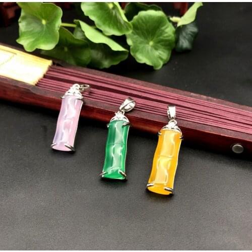 Free Shipping Direct sale of natural agate, gold inlaid jade pendants, ice color, jade, bamboo, festival, high-rise pendants, ja