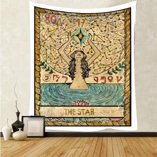 Tarot Witchcraft Bohemian Wall-mounted vintage Cumblet tapestry lace background Psychedelic Artists room decoration