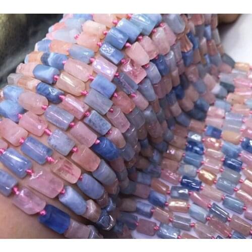 Loose beads morganite pillar multicolor faceted for DIY wholesale 14" barqoue FPPJ