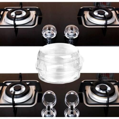 C5AA Kids Baby Gas Stove Switch Cover Locks Child Proof Oven Cooker Knob Transparent Sleeve Children Safety Care Home Kitchen
