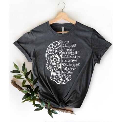 Skull Shirt Women Funny shirts Cotton Animal Casual Short Sleeve Top Tee For cartoon summer simple new trendy top Drop shipping