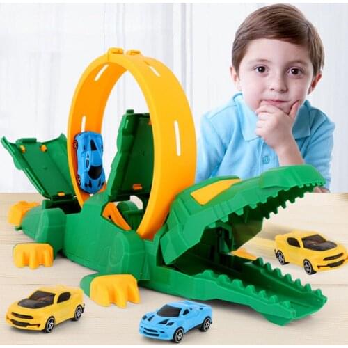 Car Track Toy Crocodile Racing Loop Race Play Toys For Children 360-degree Rotating Puzzle Track Launcher Model Christmas Gifts