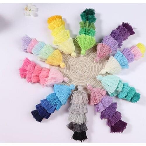 14cm 5 Layers Design Cotton Silk Tassel For Key Chain Hanging Bag Garment Decoration DIY Sewing Craft Curtains Accessories