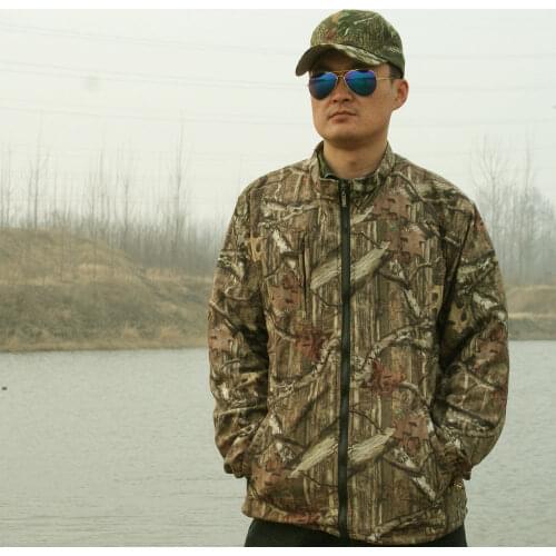 Bionic Camouflage Hunting Jacket Sniper Thin Fleece Spring Autumn Clothes Coat traje de caza