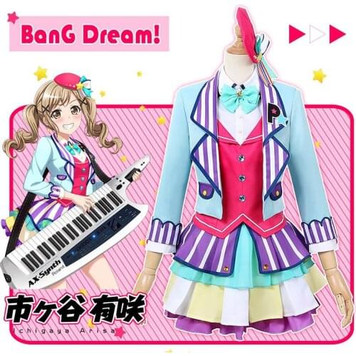 Cosplay Costume Anime Bang Dream! Ichigaya Arisa Poppin'Party Dresses Christmas Halloween Free shipping CG735CZH