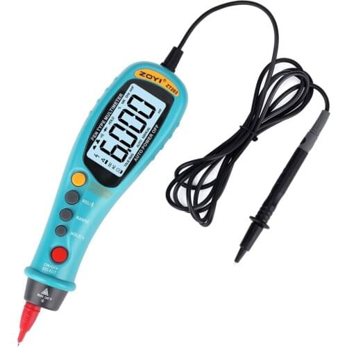 Pen type mini multimeter auto range single hand operation digital multimeter 6000 counts falshlight pen induction function