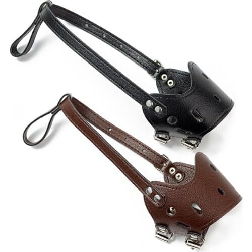 Dog Muzzle Cowhide For Small Large Pet Adjustable Anti-bite Anti-ingestion Pet Dogs Mouth Cover Dog Bark Stopper Dog Face Mask