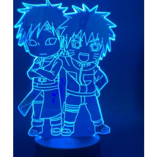 Naruto Uzumaki Naruto Gaara Shippuden 3d Light Anime Uzumaki 3d Night Light LED for Child Bedroom Home Decorative Lamp for Xmas