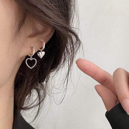 Simple Design Classic Hollow Solid Heart Drop Earrings for Women New Brand Fashion Ear Cuff Piercing Dangle Earring Party Gifts
