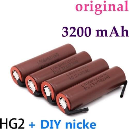 2021 Original HG2 18650 3200mAh Battery 18650 HG2 3.6V Discharge 20A Dedicated For hg2 Power Rechargeable Battery+ DIY Nickel