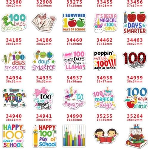 DIY Craft Supplies Sewing Accessories Cartoon Back To School Printed Planar Resins Mold 10 Pieces. PR-32360