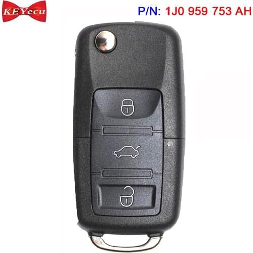 KEYECU for Volkswagen Passat Beetle Golf Bora Polo for Skoda Fabia Remote Key Fob 434MHz ID48 Chip P/N: 1J0 959 753 AH