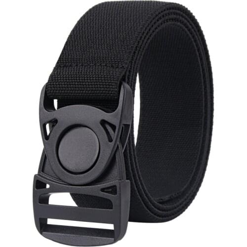 New Canvas Insert Buckle Nylon Belt Men Women Fashion Outdoor Stretch Plastic Buckle Belts Male Jeans Waistband 2021