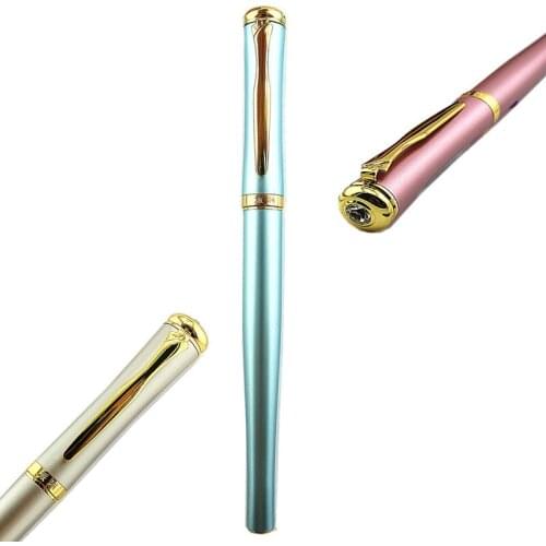 Luxury high quality student Fountain Pen color Pen Rod Golden Clip Extra Fine 0.38 INK PEN Stationery Office school supplies NEW
