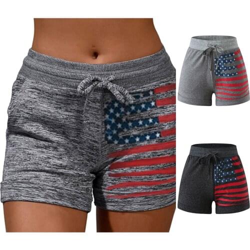 New Summer Fast Drying Drawstring Fashion Print Shorts Lace Up High Waist Elastic Cotton Short Women Beach Casual Sport Shorts