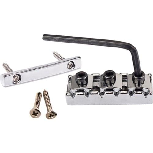 Locking Nut and String Tension Bars String Retainers for Floyd Rose tremolo Guitar Bridge - Chrome