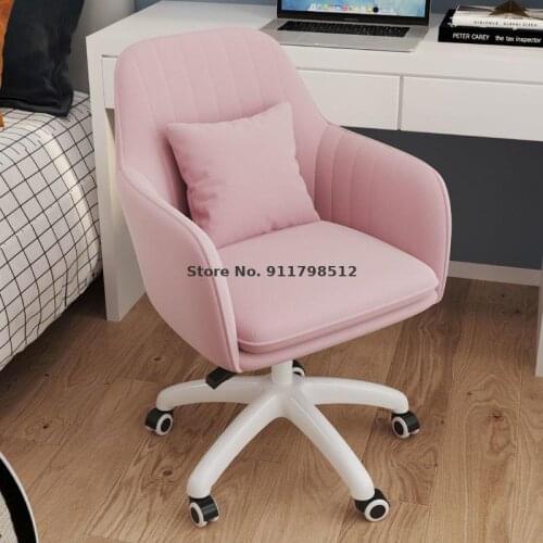 Chair girls cute bedroom dormitory pink computer chair comfortable rotating chair lift net red girl makeup chair