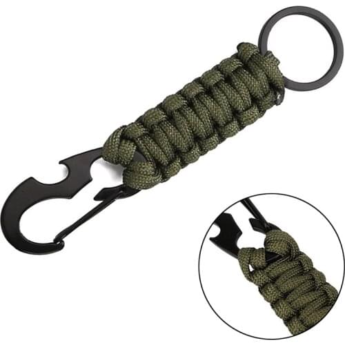 Outdoor Umbrella Rope Corkscrew Car Keychain Climb Keychain Tactical Survival Tool Carabiner Hook Cord Backpack Buckle
