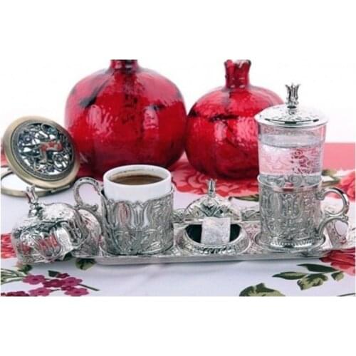 Turkish Arab Ottoman Traditional Motif Coffee Cup Set (Single) Nostalgic Original Vernacular