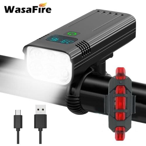 6* T6 Led Bike Light Lantern Cycling Headlight 5200mAh USB Rechargeable MTB Bicycle Front Lamp Safety Warning Taillight