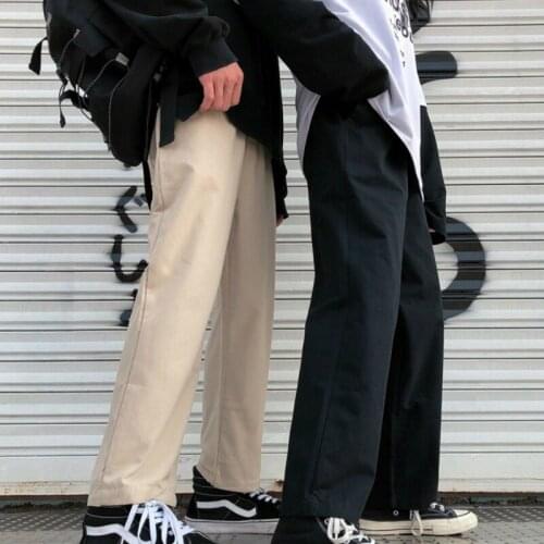 Pants Women Korean Style All-match Leisure Daily Trousers Womens Solid Ankle-length Loose BF Cargo Ulzzang Harajuku Simple Pant