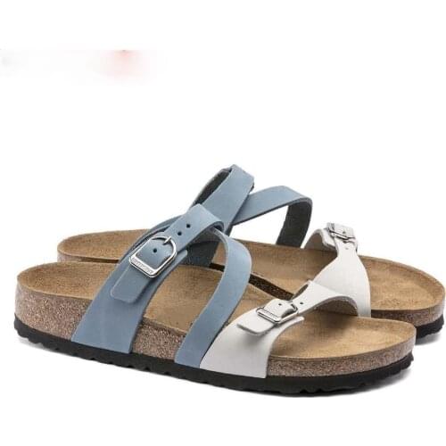 2021 New Fashion Outside Buckle Cork Slipper New Women Summer Mixed Color Casual Beach Slip on Flip Flops Slides Shoe Slippers