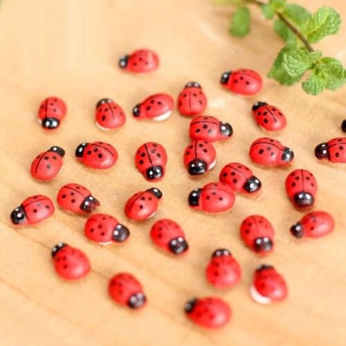 100pcs/bag DIY Ladybug Stickers Mini Bee Wooden Scrapbooking Easter Decoration Home Wall Decor Birthday Party Decorations DA