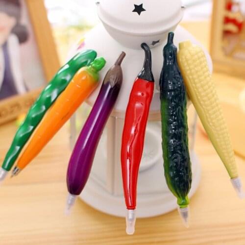 24 Pcs Korean Creative Neutral Pen Cartoon Fruit Pen with Magnetic Ball Point Pen Office Accessories Stationery