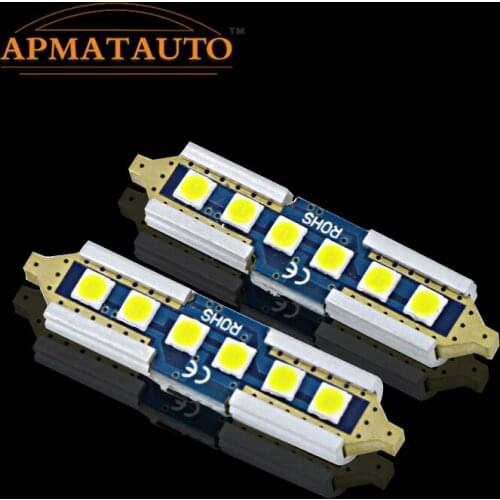 2 x 6000K White 39mm For AUDI BMW Mercedes VW Volkswagen Canbus No Error License Number Plate Light LED Bulb C5W Auto Lamp
