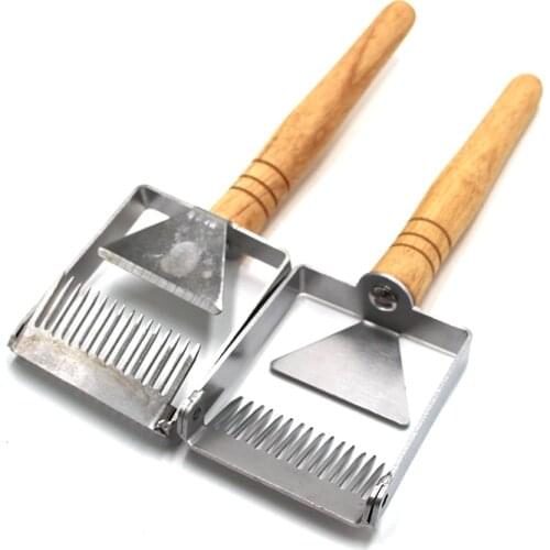 3pcs Beekeeping honey uncapping bee scraper cutter wooden handle fork honeycomb cutting bees tools supplies apiculture wholesale