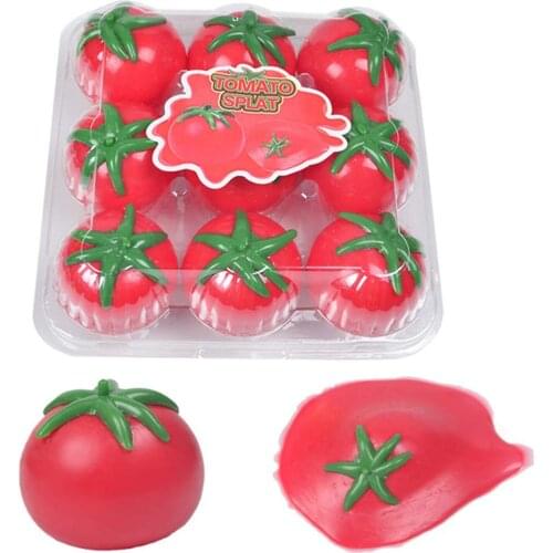 9PCS Tomato Kids Toys Autism Squeeze Ball Stress Relief Fidget Toy Hoax Props Gifts For Children