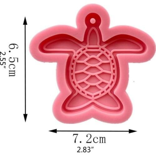 Shiny Glossy Diy Tortoise Keychain Silicone Epoxy Resin Mold DIY Keychain Pendant Jewelry for Valentine Gift Craft