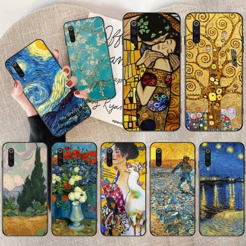 Van Gogh Starry Night Klimt Kiss Phone Case for Xiaomi Mi Note 10 Lite Mi 9T Pro xiaomi 10 10 CC9 Pro 9SE